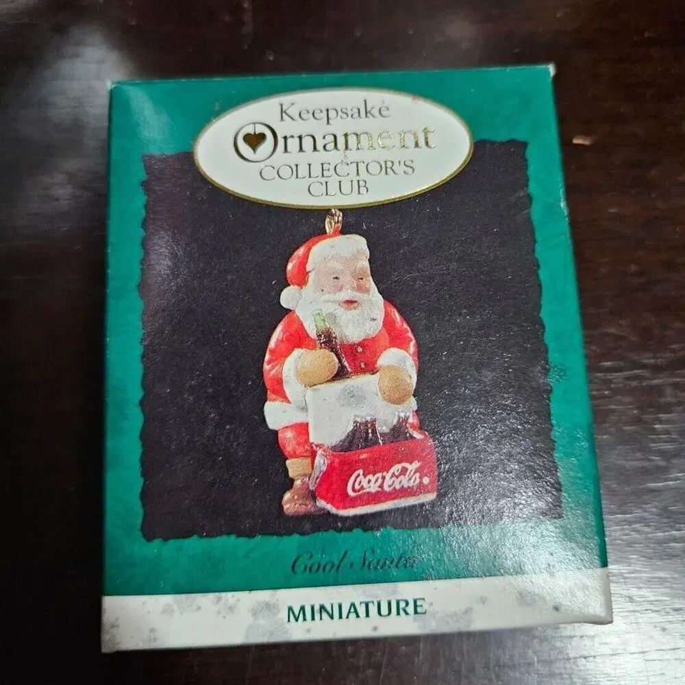 Hallmark Cool Santa Miniature Keepsake Ornament Coca Cola Santa Club 1993